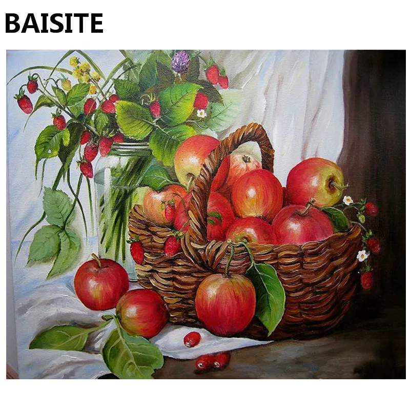 

BAISITE Framed Picture DIY Oil Painting By Numbers Of Bird And Flowers Painting&Calligraphy Home Decor E912 40x50cm