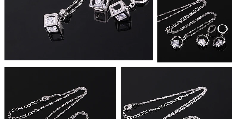 BTSETS Wedding Jewelry Sets Women Silver Color Cubic Zircon African Beads Jewelry Set Geometric Ethiopian Turkish Jewelry Set  (2)