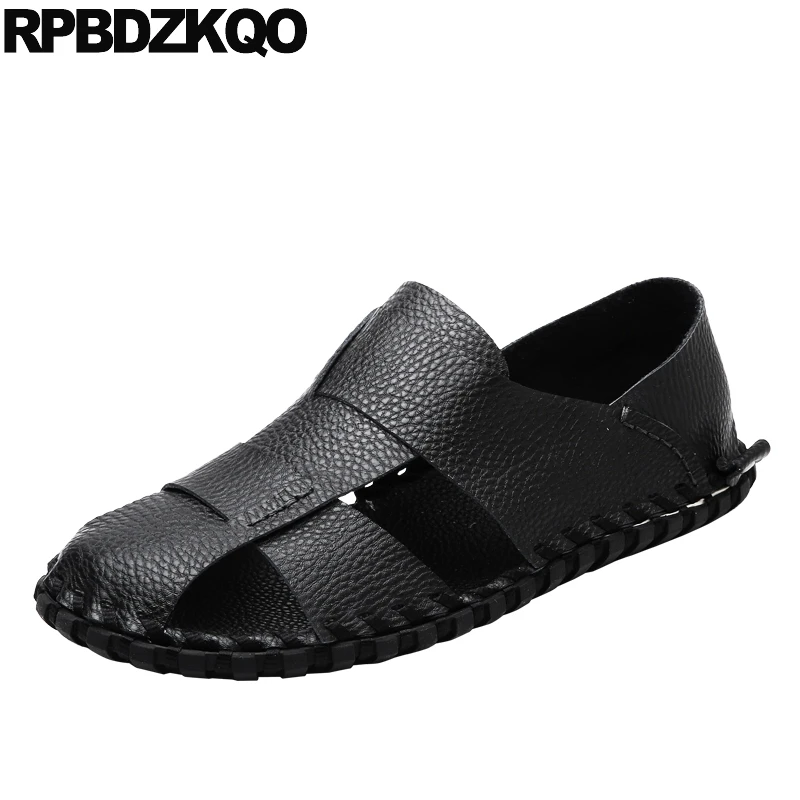 mens white sandals closed toe