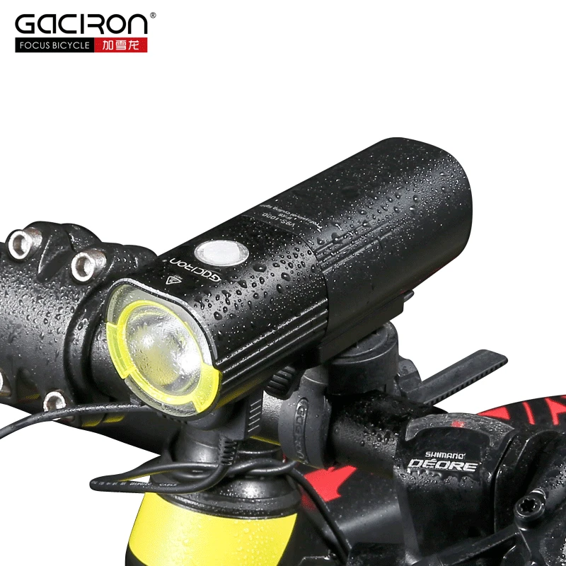 

GACIRON Bicycle Front Handlebar Light IPX6 Waterproof LED Lamp USB Rechargeable Power Bank Flashlight 1000 Lumen 4500mAh 6 Modes