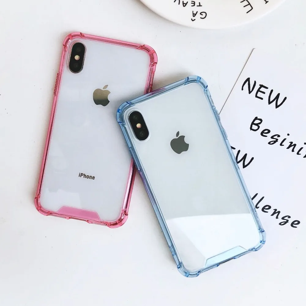 Samtsui Transparent Acrylic Case For iPhone11 pro XMAX 7 8Plus Four-corner Shockproof Cover XR X XS Protective Capa |