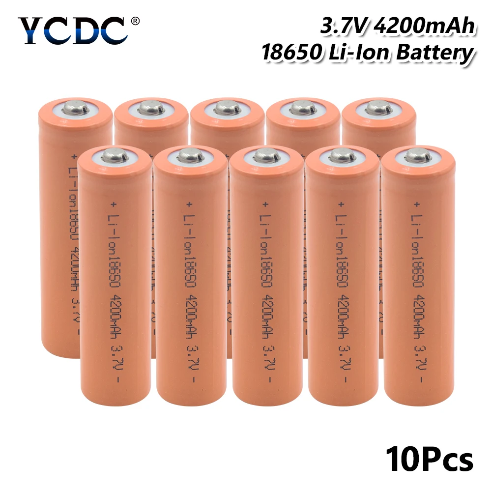 

18650 Lithium Battery 3.7V 4200mAh Li-ion electronic cigarette Rechargeable batteries power high discharge power bank flashlight