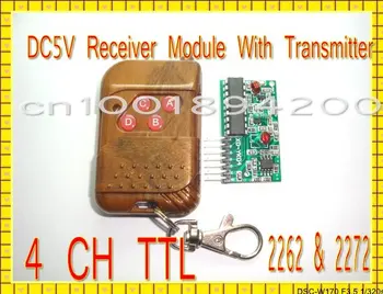 

DC5V 4CH Transmitter &Receiver Module Wireless Remote Control Module System Fixed Code solder to Matched Momentery/Latched TTL