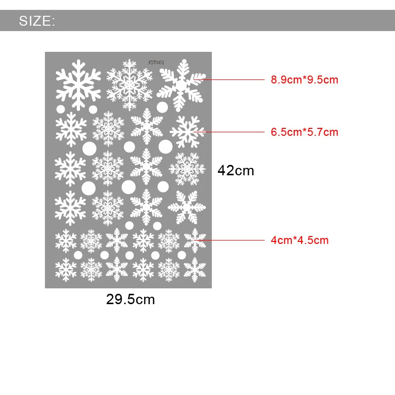 Рождественские украшения снежинки новогодние вечерние украшения Санта-Клауса декоративные стеклянные наклейки - Цвет: 29.5X42CM
