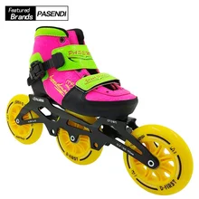 Новые ботинки для катания на коньках детские 3x110 или 4x100 с рамой Детские регулируемые роликовые коньки для женщин и мужчин Профессиональные роликовые коньки