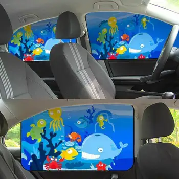 

2019 1X Universal Cartoon Magnetic Baby Car Window Sun Shade Visor Curtain Kids Side Shield SUV