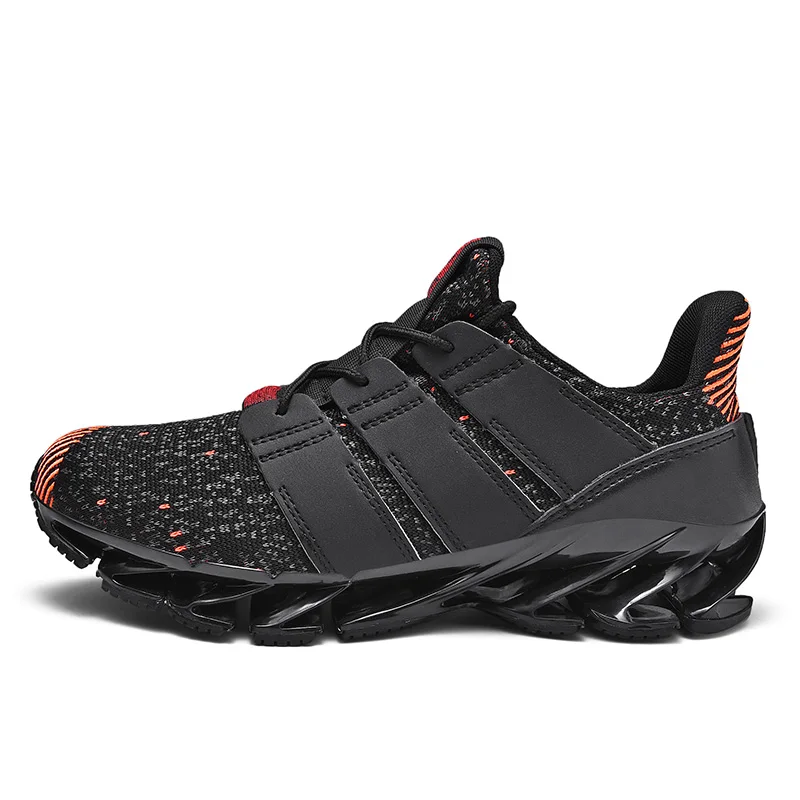 WeiDeng/мужские лопасти, волнистые носки для бега, для отдыха, баскетбола, из сетчатого материала, повседневная, на шнуровке, дышащая, модная обувь, высокое качество, большие размеры - Цвет: Black