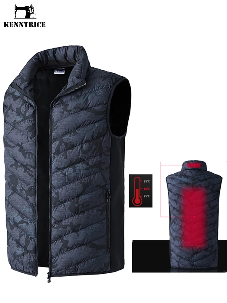 KENNTRICE умный нагревательный жилет для мужчин Usb Электрический аккумулятор с подогревом без рукавов зимняя куртка для мужчин бодиутеплитель жилет