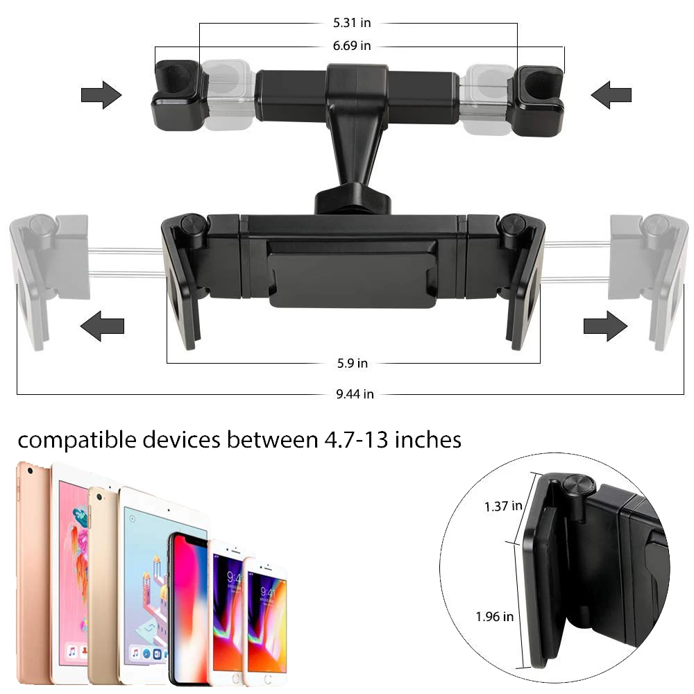 Автомобильный держатель для планшета 4,7-13 дюймов, держатель для планшета и телефона на заднее сиденье, подголовник, Монтажный держатель, автомобильные аксессуары для iPad Pro 12,9''