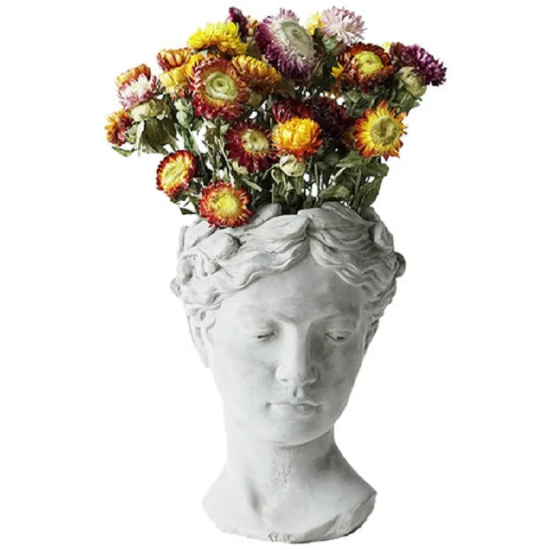 

Portrait cement flowerpot Venus Statue Flower Arrangement Retro Art Vase Home Decoration