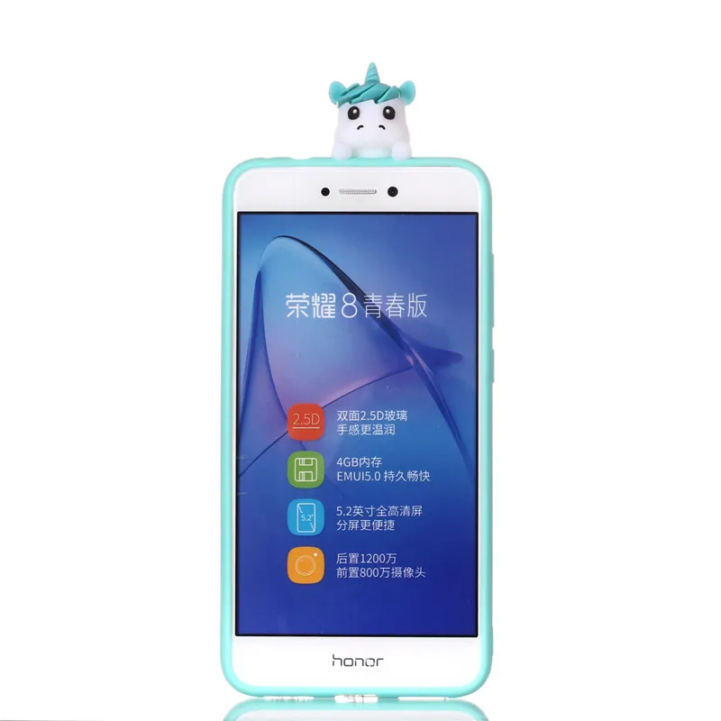 3D мягкий силиконовый чехол из ТПУ для huawei Honor 8 Lite, чехол с милой пандой, котом, собакой, телефон с единорогом чехол для huawei P8 P9 Lite, чехол