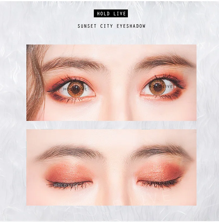 HOLD LIVE Sunset City Eyeshadow Palette 2018 Nude Shimmer Glitter Eye Shadow Pigmented Peach 12 Colors Eyes Makeup Shadow (11)