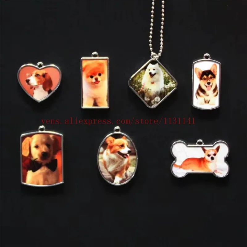 

sublimation dog tag necklaces pendants heart bone ellipse shield rectangle pendant hot transfer printing consumable 15pcs/lot