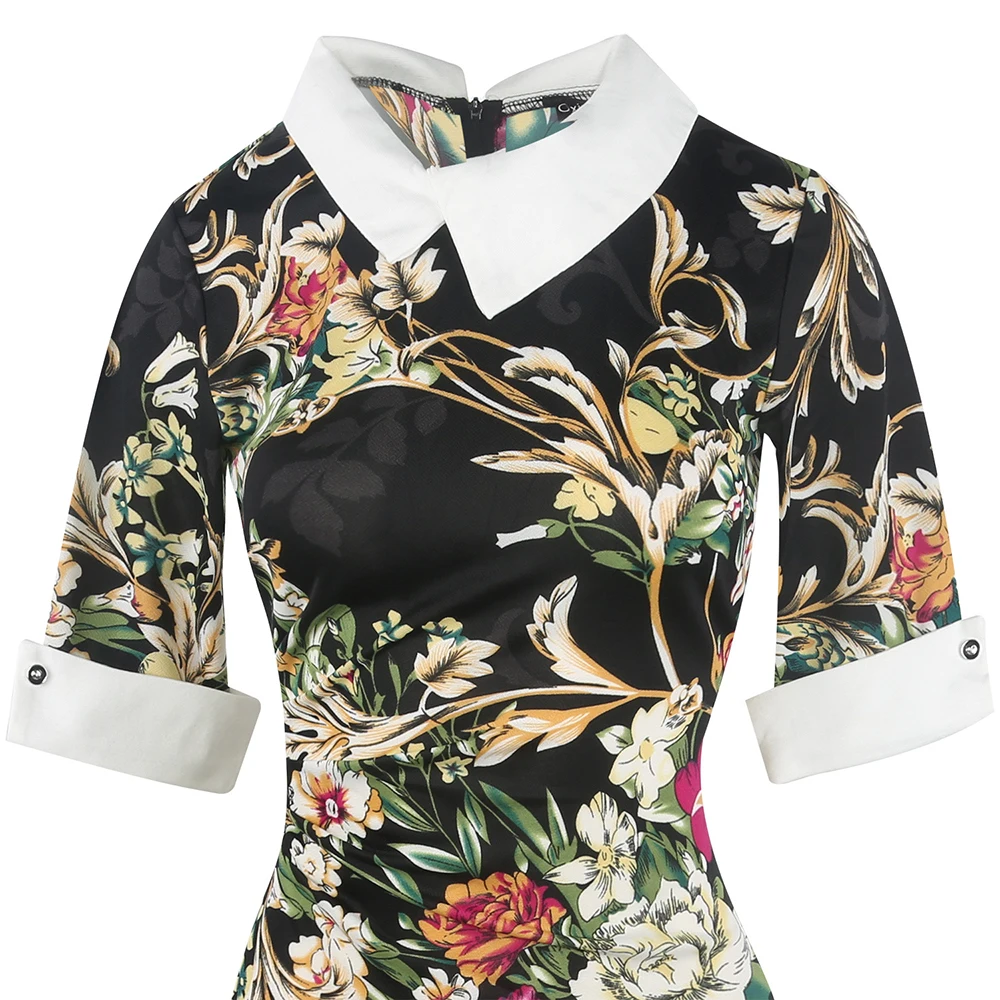 Винтажное платье с запахом и рукавами Berydress облегающее футляр отложным