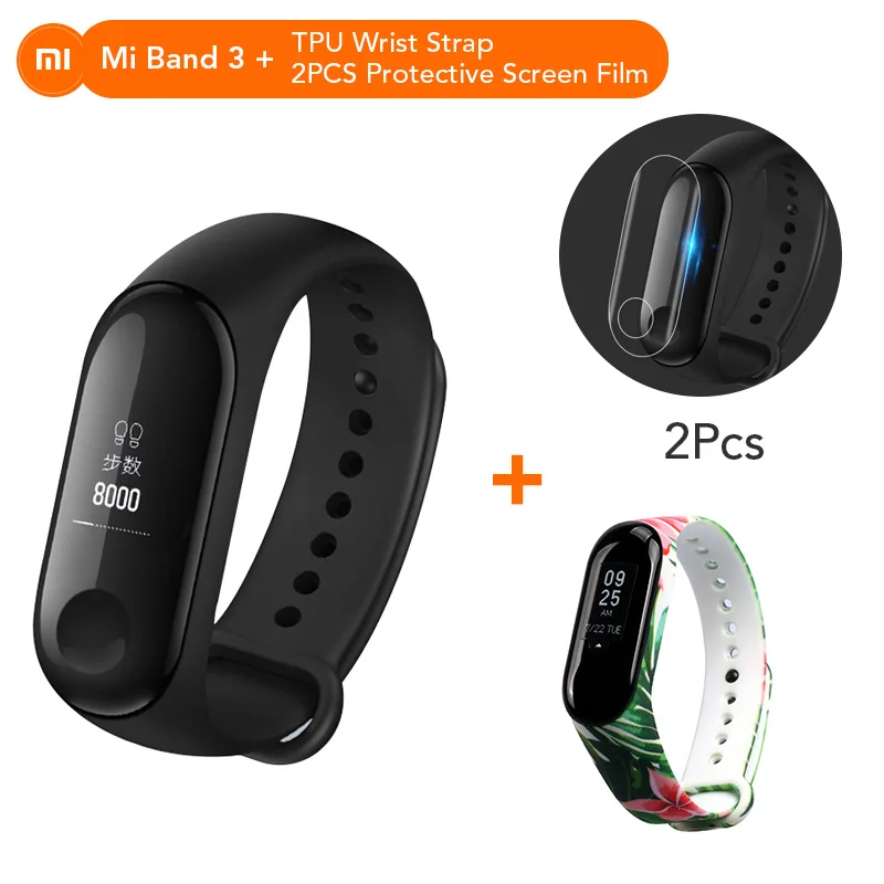 Xiaomi mi-браслет 3 Xio mi пульсометр Bluetooth 4,2 умный спортивный браслет OLED mi band 3 Smartband разноцветные ремни - Цвет: Add NO.16 Strap