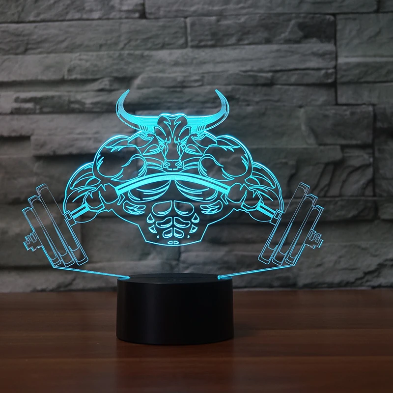 3d лампа для тяжелой атлетики демон 7 цветов Светодиодные ночные лампы детей