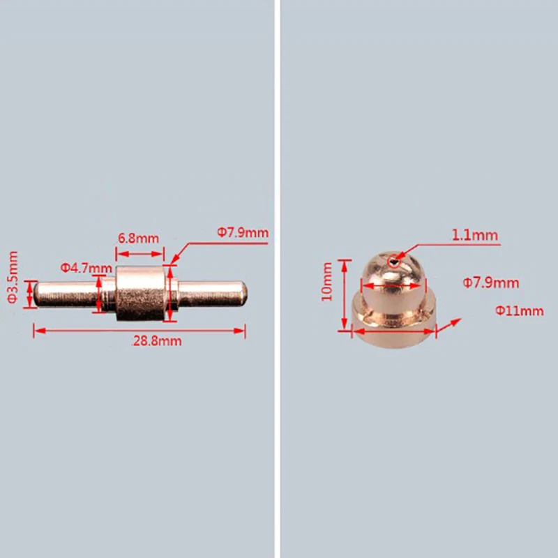 Pt-31 Plasma Cutter Cutting Torch Consumables Accessories Standard Tips/Nozzle Electrodes Shield Cup 50Pcs