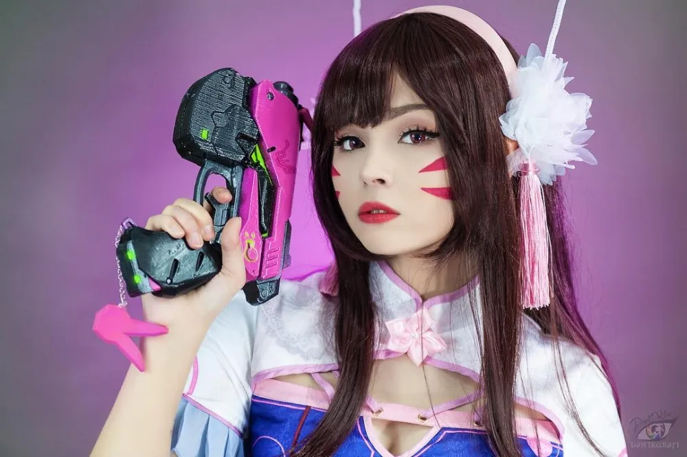 ROLECOS новые над играми часы косплей персонажа D. VA Косплей головные уборы 60 см/23,62 дюймов длинные коричневые DVA косплей синтетические волосы