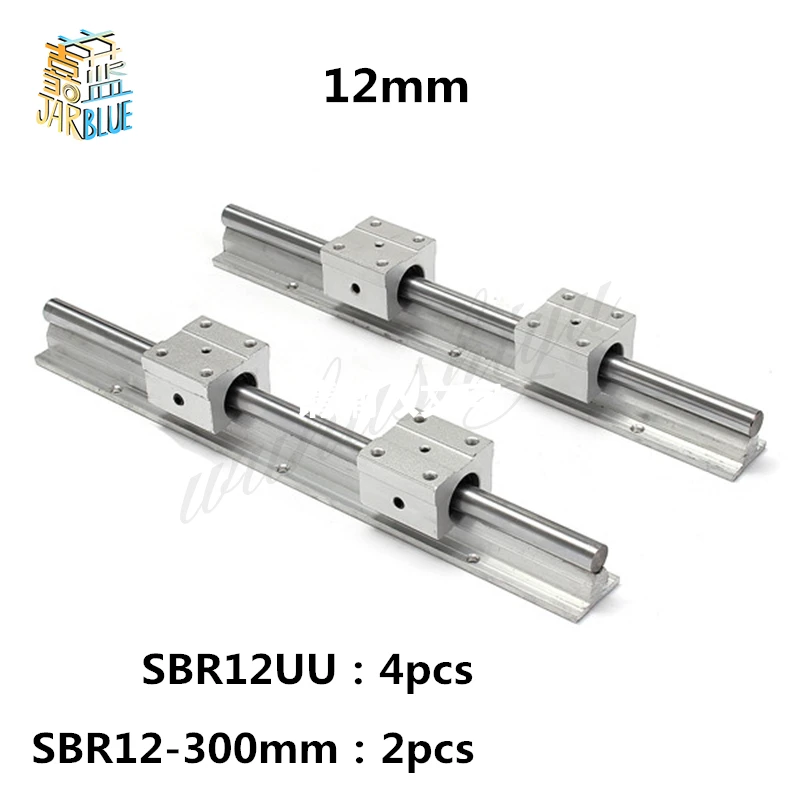 

Free Shipping 12mm linear rail SBR12 300mm 2 pcs and 4 pcs SBR12UU linear bearing blocks for cnc parts 12mm linear guide