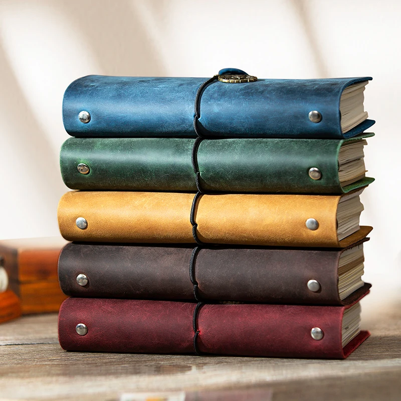 Cena Handmade 100% Vintage Leather notes podróżny caderno Diary A6 A7 A5 notatnik planner bullet journal kalendarz do szkoły spiral