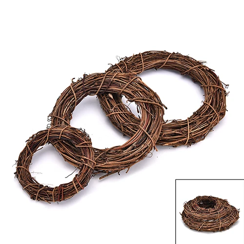 

Home Party Decoration 10cm/15cm/20cm Wicker Hanging Round Wreath Rattan Sepak Wedding Supplies