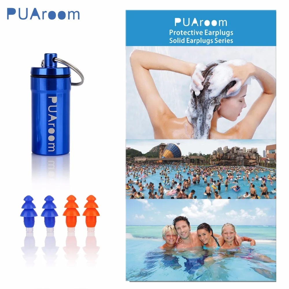PUAroom Silicone Earplugs for Swimming Bath Sleeping Reliable Fixation For Daily Use With 2 Different Colors In Each Set PUAroom Silicone Earplugs for Swimming Bath Sleeping Reliable Fixation For Daily Use With 2 Different Colors In Each Set