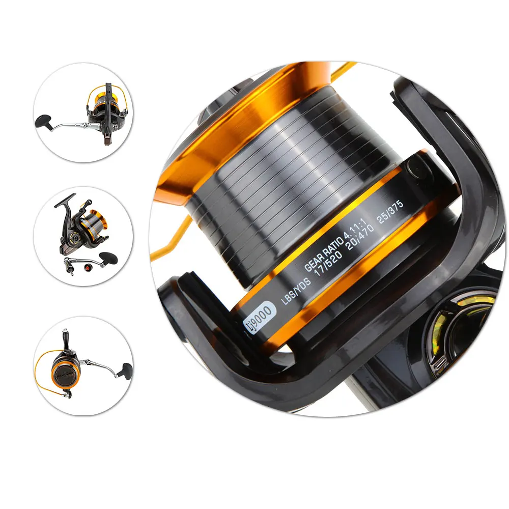 

FDDL L/R Handle 3000-9000 12+1BB 5.2:1 Gear Ratio full metal Spinning Fish Fishing Reels sea fishing reel