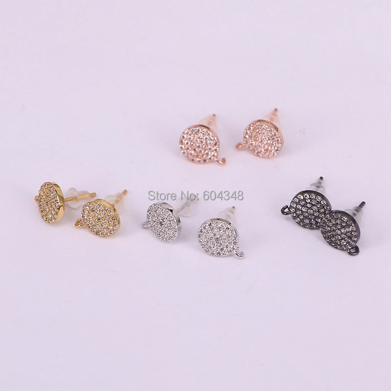 10 пар круглые серьги гвоздики с фианитами|earrings stud|earring stud findingszircon earrings |