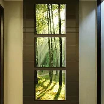 

3 Pcs/Set Modern Canvas Wall Paintings Sunshine on the Trees Canvas Prints vertical forms Artist Canvas Picture (Unframed)