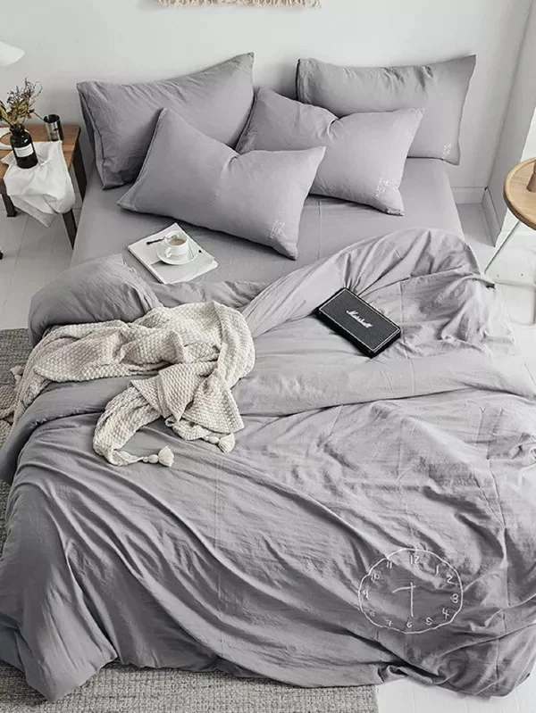 

New design solid color design, 3/4 bedding sets of mattresses bedspread sets / flat / pillowcase