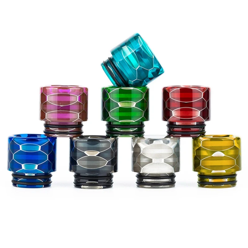 

16mm Height Ultem Delrin Wide Bore 810 Cobra Drip Tip Honeycomb Skin for Innokin Plex/Vaporesso Skrr/V12 Prince/Uforce T1 T2