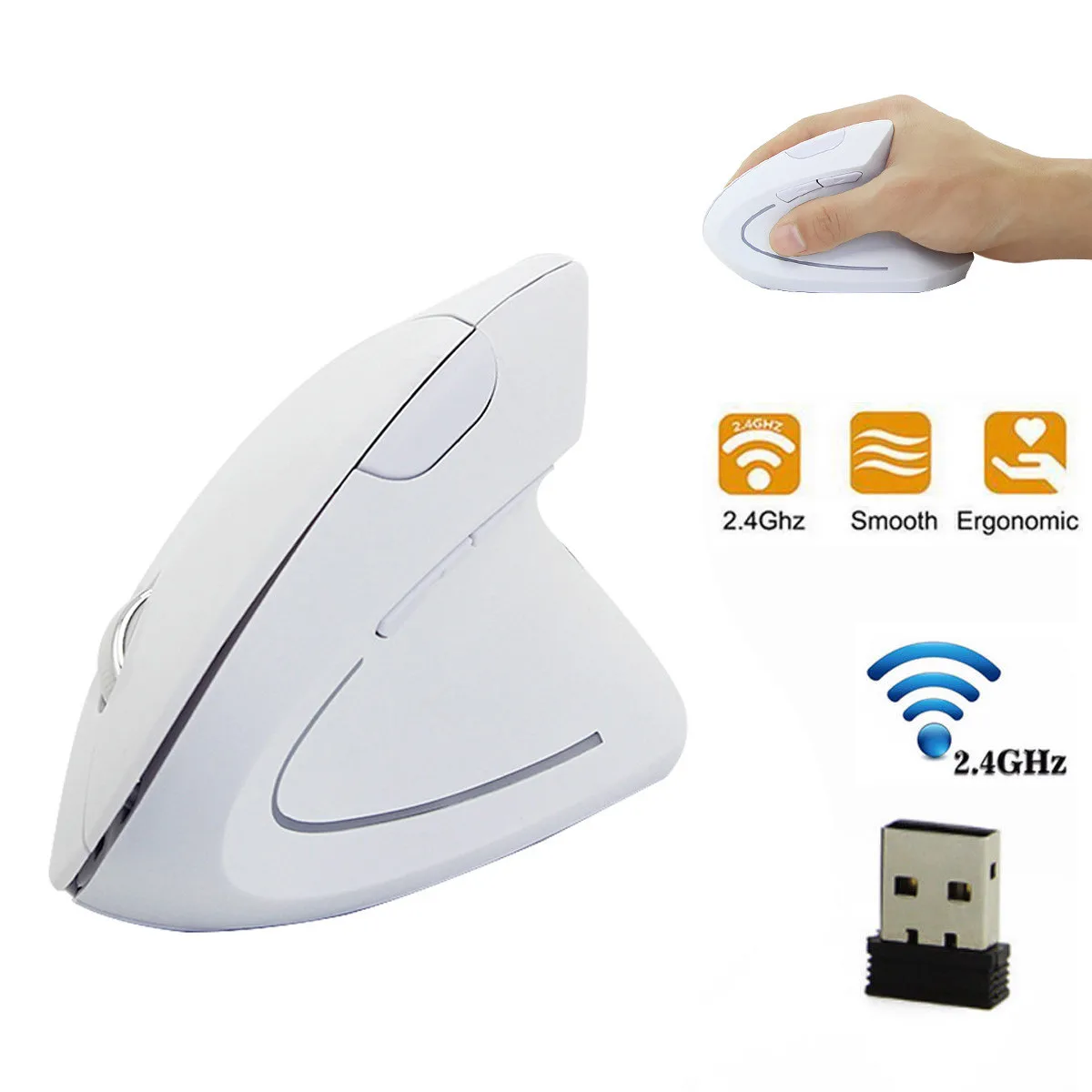 

Wireless Mouse 2.4GHz game Ergonomic Design Vertical mouse 1600DPI USB Mice