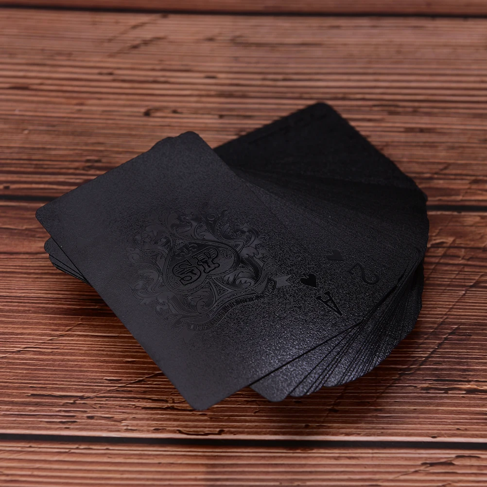 Водонепроницаемые черные игральные карты коллекция пластиковых карт черный бриллиант покерные карты креативный подарок стандартные игральные карты - Цвет: Черный