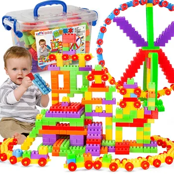 

400pcs Educational Building Blocks Set DIY Assembly Big Bricks Models Figure Intellectual Development Toy For Children Kid Duplo