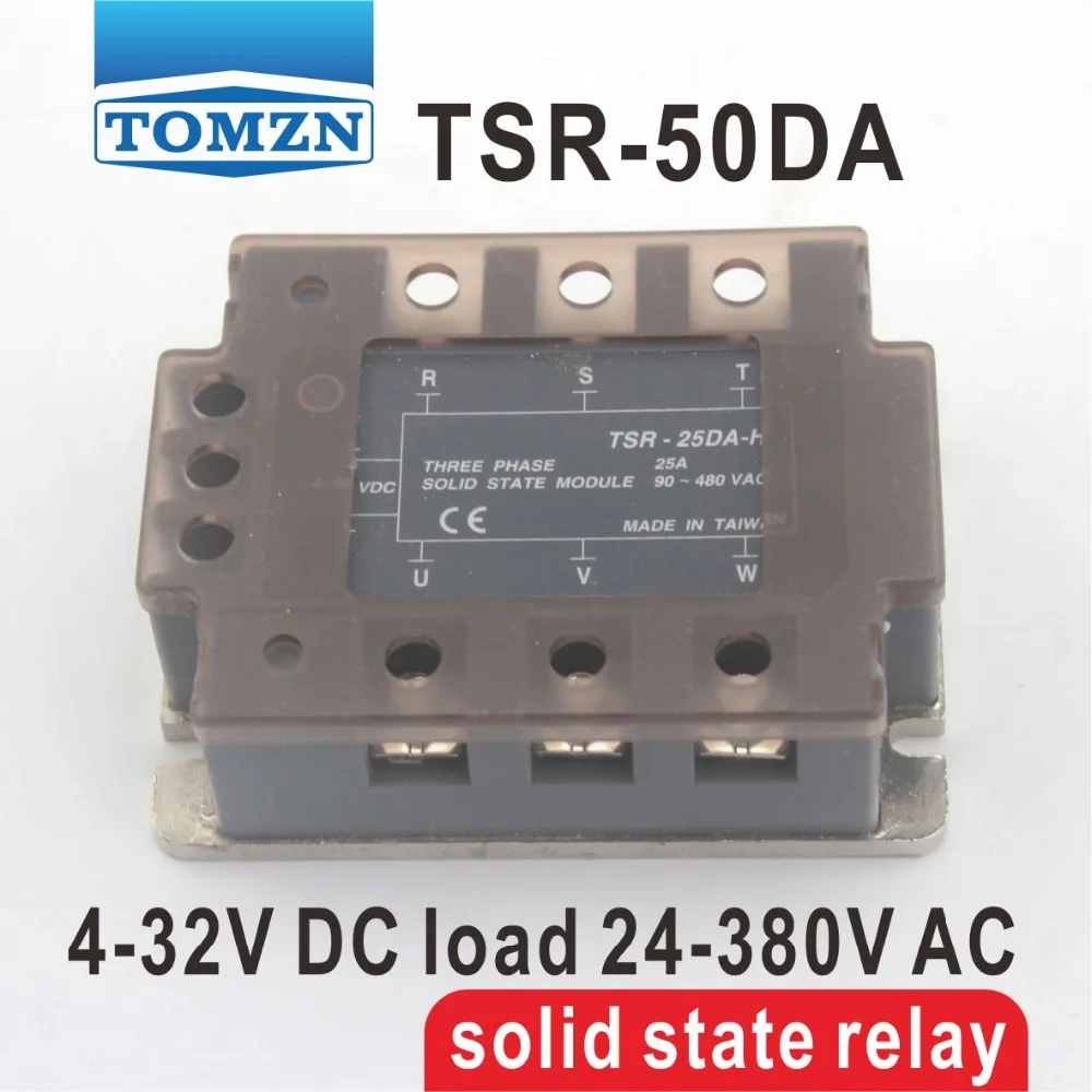 50DA TSR-50DA Three-phase SSR input 4-32V DC load 24-380V AC single phase AC solid state relay 50DA TSR-50DA Three-phase SSR input 4-32V DC load 24-380V AC single phase AC solid state relay