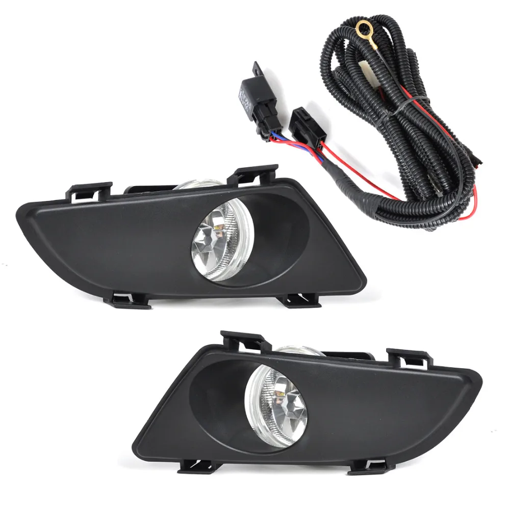 beler Front Right Left Clear Fog Lights font b Lamp b font Lens w Wiring Kit