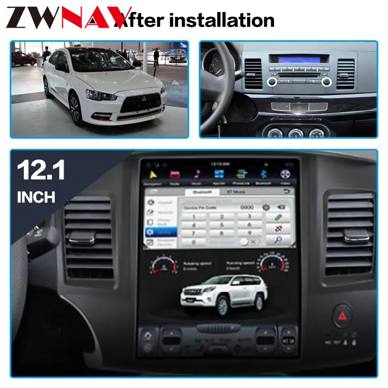 Discount Tesla style BIG Screen Android 7.1 Car gps navigation Head unit For Mitsubishi Lancer 2010 - 2015 radio multimedia stereo no dvd 3
