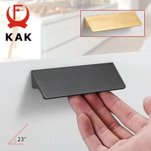 KAK Black Silver Gold Hidden Cabinet Handles Aluminum Alloy Kitchen Cupboard Pulls Drawer Knobs Door Furniture Handle Hardware kak fashion black hidden cabinet handles aluminum alloy kitchen cupboard pulls drawer knobs furniture room door handle hardware