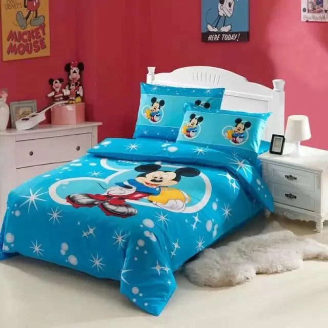 blue dreamlike mickey mouse bedding sets single twin size comforter