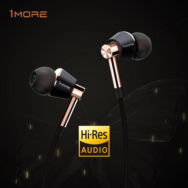 Original 1More Triple Driver In Ear Earphone HIFI hybrid Earbuds with In line Microphone and