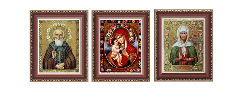 RUBOS Icon Our Lady Zhirovitskaya Diamond Mosaic Religion DIY 5D Diamond Embroidery Classic Craft Series Partial Bead Orthodox
