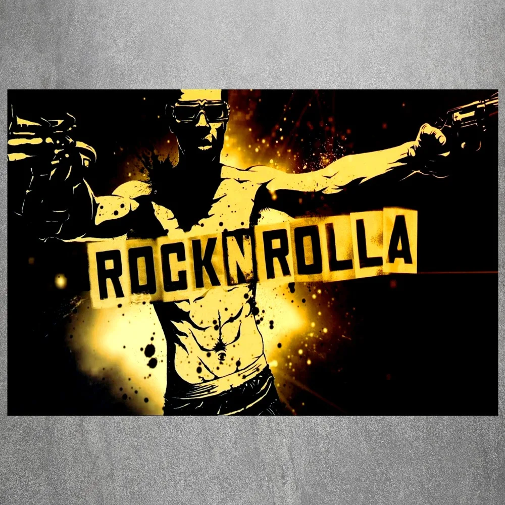 Rock N Roll Gun Man Canvas Art Print Lukisan Poster Dinding Gambar