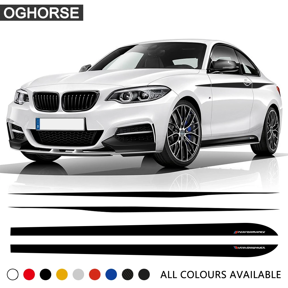 M Performance Side Skirt 3D CARBON FIBER Decal Sticker for BMW F22 F23 2 Series