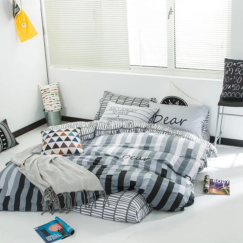 100% Cotton Bedding Sets Music Piano Pattern Soft Bed Linings Duvet Cover King Queen Twin Bed Flat Sheet Pillowcases Bedroom Decor Home Textile  (2)