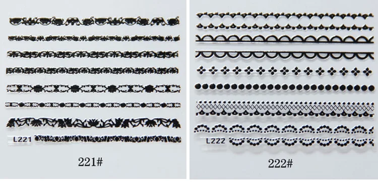 5 листов/партия, черные кружевные наклейки для ногтей, лак для ногтей,, однотонная бумага, тонкие наклейки с пятиконечной звездой