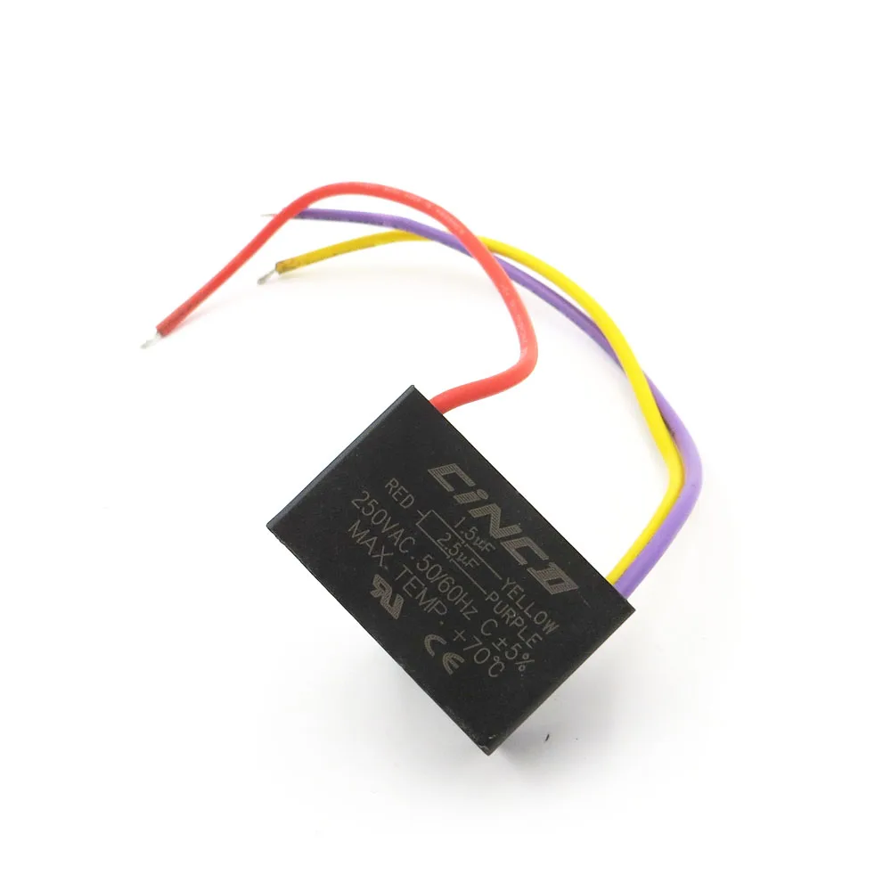CBB61 1 5 мкФ + 2 250V 3 провода КОНДЕНСАТОР моторного двигателя Электрический