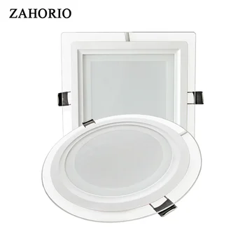 

LED panel LIght Round Square Glass Ceiling Recessed Panel downlight 6W/12W/18W LED Spot Light Lamp AC85-265V home decoration