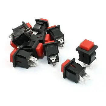 

10 Pcs Red Momentary Dash OFF-ON Push-Button Car Switch AC 125V/1A