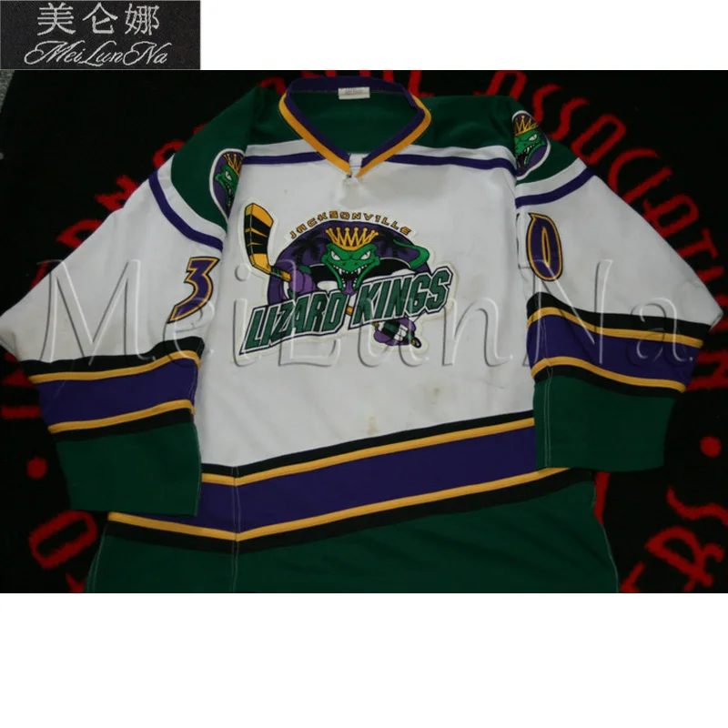 MeiLunNa Custom ECHL Jacksonville Lizard Kings Hockey Jerseys Home Road