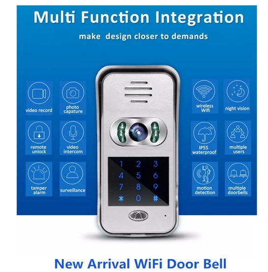 Cellphone control Remote monitoring video door phone IP doorbell keypad WiFi door bell Cellphone control Remote monitoring video door phone IP doorbell keypad WiFi door bell
